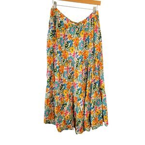 Cynthia Rowley Floral Multicolor Midi Skirt Size Medium